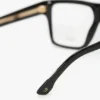 Montatura scolpita flat top in nero Montatura scolpita flat top in nero