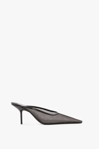 Mule con tacco a spillo Sloane 75 in rete nera