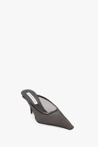 Mule con tacco a spillo Sloane 75 in rete nera