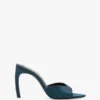 Mule Harlow 100 in raso blu verde acqua Mule Harlow 100 in raso blu verde acqua