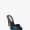 Mule Harlow 100 in raso blu verde acqua Mule Harlow 100 in raso blu verde acqua