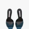 Mule Harlow 100 in raso blu verde acqua Mule Harlow 100 in raso blu verde acqua
