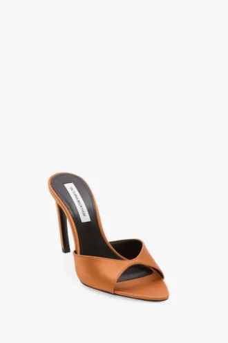 Mule Harlow 100 in raso color bronzo