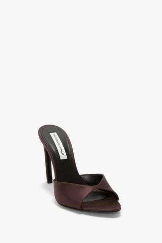 Mule Harlow 100 in raso marrone