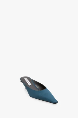 Mule Sloane 45 in raso blu verde acqua