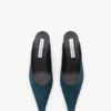 Mule Sloane 45 in raso blu verde acqua Mule Sloane 45 in raso blu verde acqua