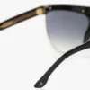 Occhiali da sole in metallo e acetato scolpiti con parte superiore piatta Occhiali da sole in metallo e acetato scolpiti con parte superiore piatta