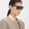 Occhiali da sole in metallo e acetato scolpiti con parte superiore piatta Occhiali da sole in metallo e acetato scolpiti con parte superiore piatta