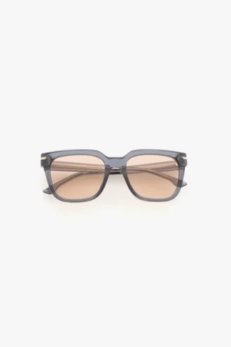 Occhiali da sole oversize in acetato blu trasparente