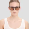 Occhiali da sole oversize in acetato blu trasparente Occhiali da sole oversize in acetato blu trasparente