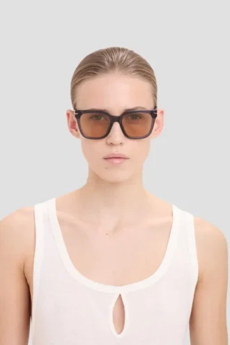 Occhiali da sole oversize in acetato blu trasparente