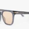 Occhiali da sole oversize in acetato blu trasparente Occhiali da sole oversize in acetato blu trasparente