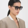Occhiali da sole oversize in acetato nero