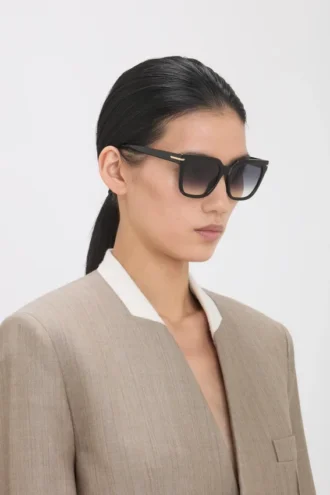 Occhiali da sole oversize in acetato nero