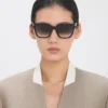 Occhiali da sole oversize in acetato nero