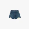 Pantaloncini effetto consumato in lavaggio blu medio Pantaloncini effetto consumato in lavaggio blu medio