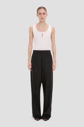 Pantaloni a gamba curva in nero
