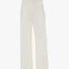 Pantaloni a gamba dritta con risvolto in bianco sporco