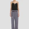 Pantaloni a gamba dritta con risvolto in color flint