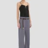 Pantaloni a gamba dritta con risvolto in color flint