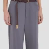 Pantaloni a gamba dritta con risvolto in color flint