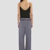 Pantaloni a gamba dritta con risvolto in color flint