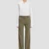 Pantaloni a gamba dritta sartoriali in misto salvia