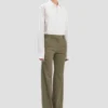 Pantaloni a gamba dritta sartoriali in misto salvia