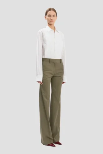 Pantaloni a gamba dritta sartoriali in misto salvia