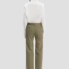 Pantaloni a gamba dritta sartoriali in misto salvia