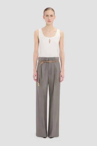 Pantaloni a vita plissettata in nichel Pantaloni a vita plissettata in nichel
