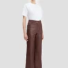 Pantaloni Alina in pelle bordeaux Pantaloni Alina in pelle bordeaux