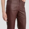 Pantaloni Alina in pelle bordeaux Pantaloni Alina in pelle bordeaux
