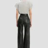 Pantaloni Alina in pelle nera Pantaloni Alina in pelle nera