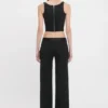 Pantaloni con cintura in raso nero Pantaloni con cintura in raso nero