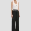 Pantaloni con inserti trasparenti in nero