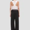 Pantaloni con inserti trasparenti in nero