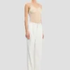 Pantaloni sartoriali a gamba dritta in avorio Pantaloni sartoriali a gamba dritta in avorio