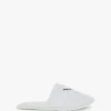 Pantofole in spugna ricamate VB in bianco Pantofole in spugna ricamate VB in bianco