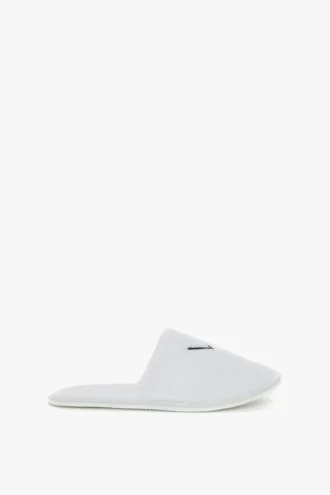 Pantofole in spugna ricamate VB in bianco