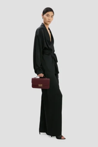 Pochette Dorian in pelle bordeaux