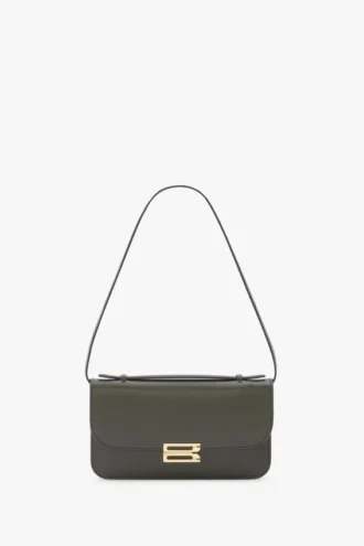 Pochette Dorian in pelle verde oliva scuro