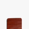 Portacarte a busta in pelle goffrata effetto coccodrillo rosso mattone