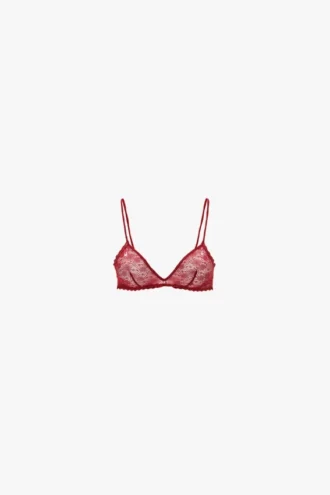 Reggiseno in pizzo rosso papavero