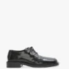 Scarpa stringata piatta in pelle nera Scarpa stringata piatta in pelle nera