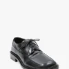 Scarpa stringata piatta in pelle nera Scarpa stringata piatta in pelle nera