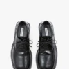 Scarpa stringata piatta in pelle nera Scarpa stringata piatta in pelle nera