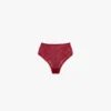 Slip con monogramma in pizzo rosso papavero Slip con monogramma in pizzo rosso papavero