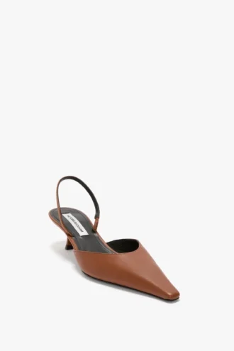 Sloane Halter Back 45 in pelle color cuoio scuro