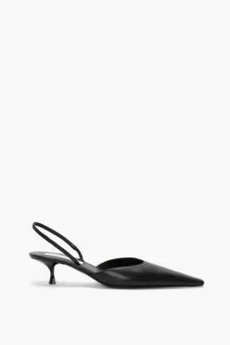 Sloane Halter Back 45 in pelle nera